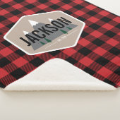 森のバッファローの格子縞のフリースブランケット シェルパブランケット (3/4)