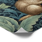 森のバニーアールヌーボー ポスター (角)