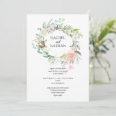 森のバラのグリーン+フラワーの結婚式 招待状 (スタンド正面)