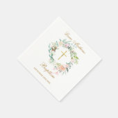 森のバラの花輪 洗礼式 誕生洗礼式 スタンダードカクテルナプキン (角)
