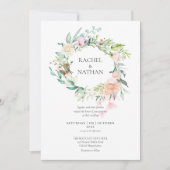森のバラ グリーン+フラワーの結婚式 招待状 (正面)