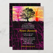 森のバーのバーの(ユダヤ教の)バル・ミツバーの招待状の木 招待状 (正面/裏面)