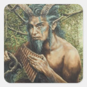 森のパン神/野生 – ウィローズの風 スクエアシール (正面)