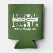 森のパーソナライズされた緑のマスター庭師 缶クーラー (正面)