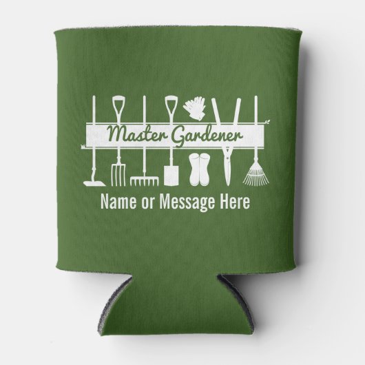 森のパーソナライズされた緑のマスター庭師 缶クーラー (正面)