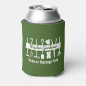 森のパーソナライズされた緑のマスター庭師 缶クーラー (缶裏面)