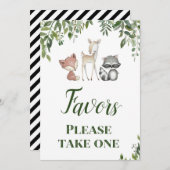 森のパーティーサイン - 5x7 お土産サイン 招待状 (正面/裏面)