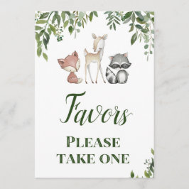 森のパーティーサイン - 5x7 お土産サイン 招待状