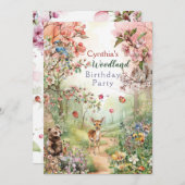 森のパーティー招待状 招待状 (正面/裏面)