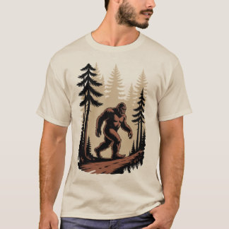 森のビッグフットのイラスト Tシャツ