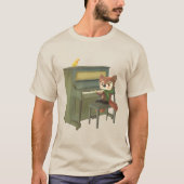 森のピアノコンサート：アイアンT.フォックスとウサギのアート Tシャツ (正面)