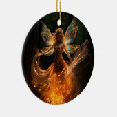 森のピクシーで翼を持つ魔法の妖精の天使 セラミックオーナメント (右)
