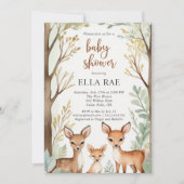 森のファミリー ベビーシャワー招待状 招待状 (正面)