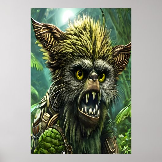 森のファンタジー獣のポートレート | AI Art ポスター (正面)