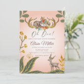 森のファンタジー 緑の森 動物 鹿 招待状 (スタンド正面)