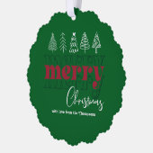 森のフェスティバルスクライブズメリークリスマスキープサケ オーナメントカード (左)