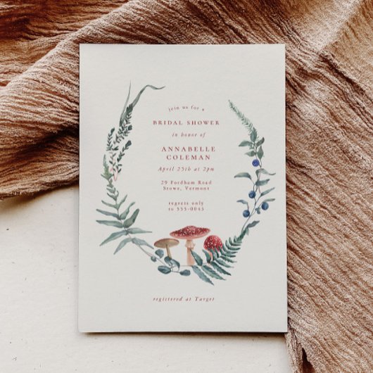 森のフエルト　赤いきのこ　結婚前のお茶会 招待状