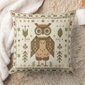 森のフクロウのフォークロア クッション (ブランケット)