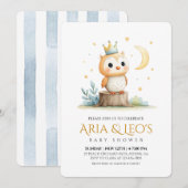 森のフクロウのベビーシャワー招待状 招待状 (正面/裏面)