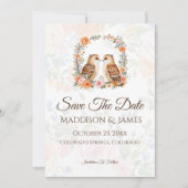 森のフクロウの結婚式 セーブザデート (正面)