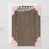 森のフクロウの赤ちゃん女の子のシャワー招待状 招待状 (裏面)