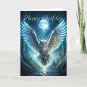 森のフクロウ誕生日カード カード (正面)