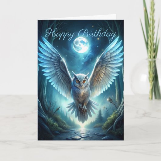 森のフクロウ誕生日カード カード (正面)