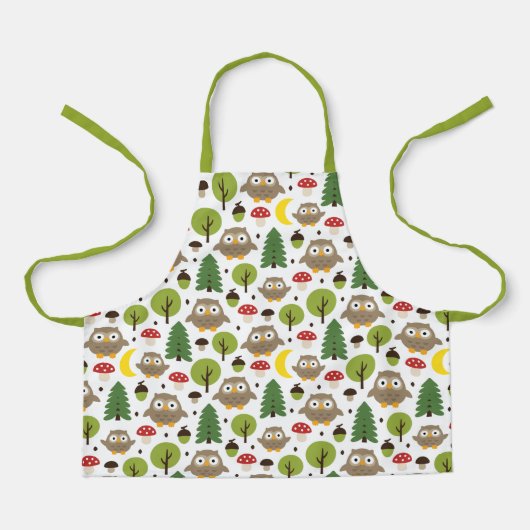 森のフクロウ エプロン (正面)