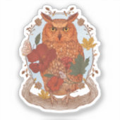 森のフクロウ シール (正面)