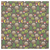 森のフクロウ ファブリック (見本)