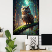 森のフクロウ ポスター (ホームオフィス)