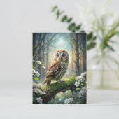 森のフクロウ ポストカード (スタンド正面)