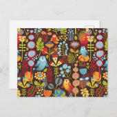 森のフクロウ ポストカード (正面/裏面)