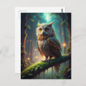 森のフクロウ ポストカード (正面/裏面)
