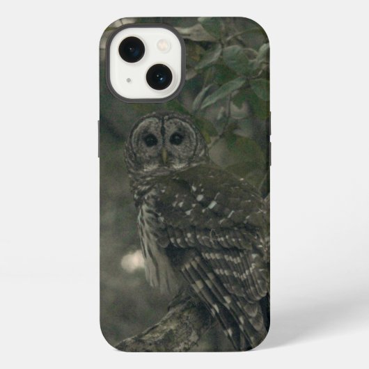 森のフクロウiPhoneケース iPhoneケース (裏面)
