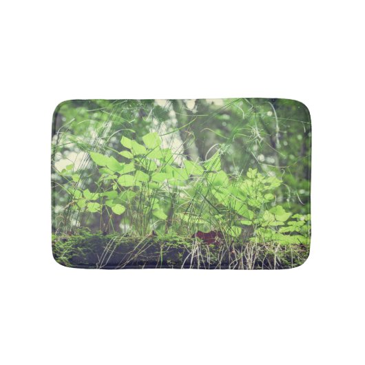 森のフロア グリーン プランツ ネイチャー バスマット (正面)