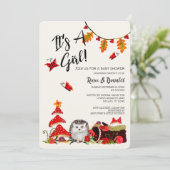 森のヘビダコのカップル 赤ちゃん男の子 シャワー 招待状 (スタンド正面)