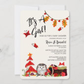 森のヘビダコのカップル 赤ちゃん男の子 シャワー 招待状 (正面)