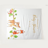 森のベイビーシャワーフォトブースの背景 タペストリー (正面(横))