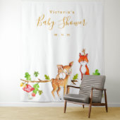 森のベイビーシャワーフォトブースの背景 タペストリー (インサイチュ)