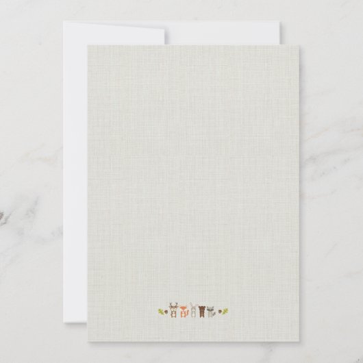 森のベイビーシャワー招待状 招待状 (裏面)