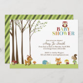 森のベイビーシャワー招待状 招待状 (正面/裏面)