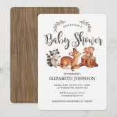 森のベイビーシャワー招待状 招待状 (正面/裏面)