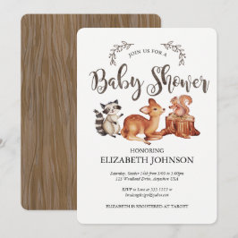 森のベイビーシャワー招待状 招待状