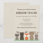 森のベイビーシャワー招待状 招待状 (正面/裏面)