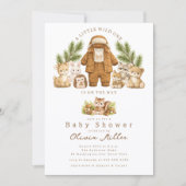 森のベイビーシャワー招待状 男の子 ナチュラル 招待状 (正面)