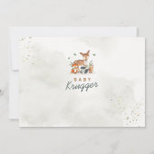 森のベイビーシャワー グリーン招待状 招待状 (裏面)