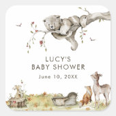 森のベイビーシャワー スクエアシール (正面)