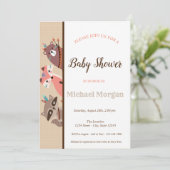 森のベイビーシャワー 森の動物たち 招待状 (スタンド正面)