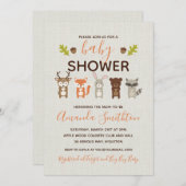 森のベビーシャワー招待状 招待状 (正面/裏面)